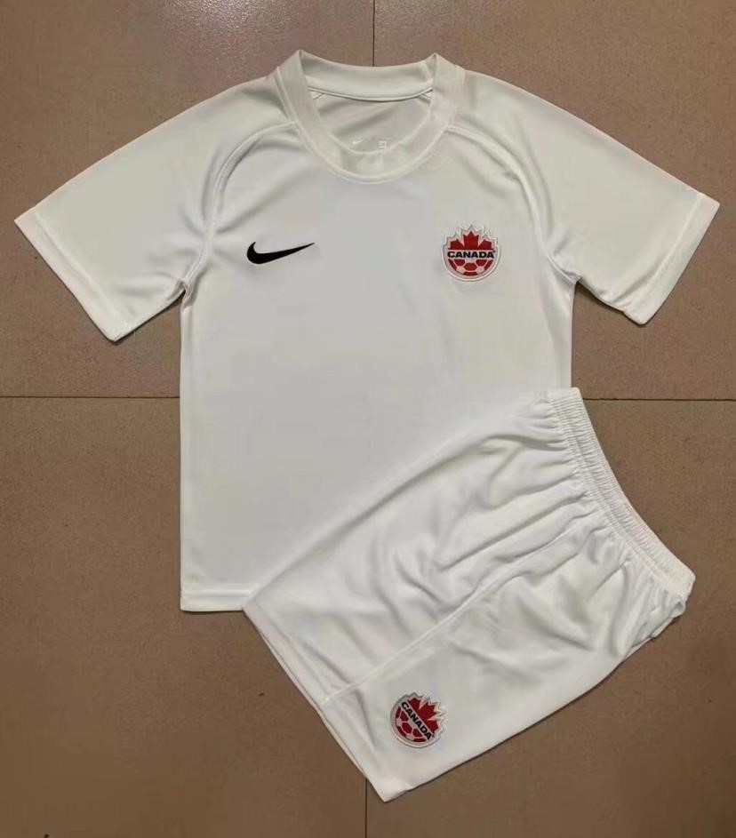 Kids-Canada 2022 World Cup Away White Soccer Jersey